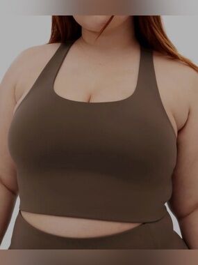 Girlfriend Collective Cafe Brown Paloma Racerback Sports Bra Style 1002 Sz M